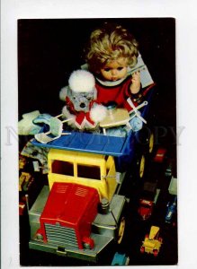 3047344 DOLL w/ POODLE in Lorry Toys old Photo