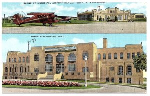 The Administration Building Wichita Municipal Airport Postcard Posted 1953