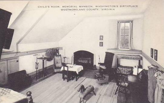 Virginia Westmoreland County Childs Room Memorial Mansion Washingtons Birthpl...