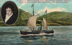 VINTAGE POSTCARD BICENTENNIAL OF STEAMBOAT CLERMONT SAIL UP THE HUDSON TERM 1909