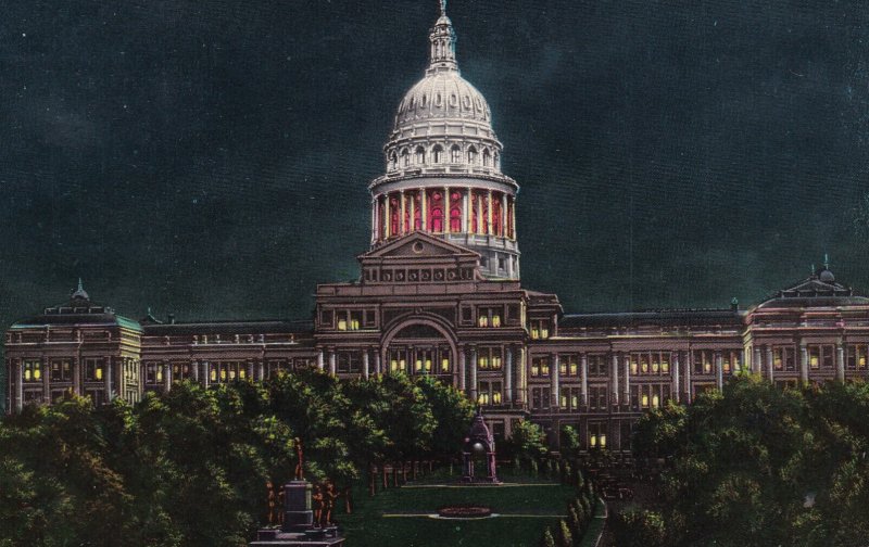 Texas Austin State Capitol Building At Night