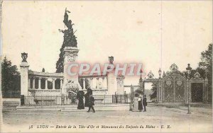 Postcard Old Lyon Entrance of the Tete Gold and Monument Children Rhone