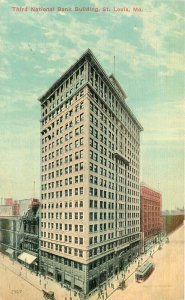 Birdseye 3rd National Bank St Louis Missouri C1910 Trolley Postcard Knox 20-2237