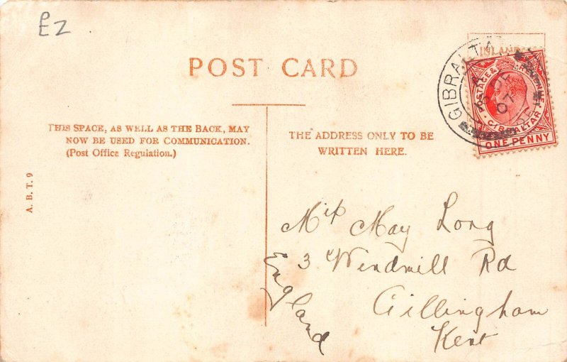 B613 Gibraltar 1907 Library Carriages vintage postcard