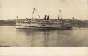 Eastern Steamship Lines - Steamer Camden c1905 Real Photo Postcard