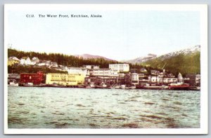 Ketchikan Alaska~View Of The Water Front Boats & City~HH Tammen Vintage Postcard