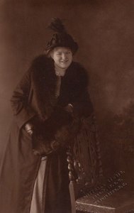 RPPC Postcard Woman Fur Lined Coat and Muff 1913