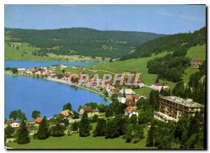 Postcard Modern Light and colors on the Lac de Joux Bridge