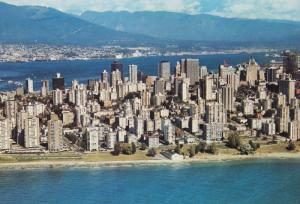 English Bay Vancouver BC British Columbia Aerial Unused Vintage Postcard D34