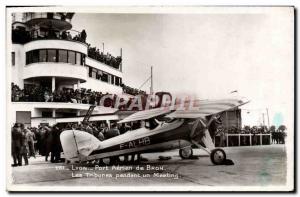 Postcard Modern Jet Aviation Port Lyon Bron aerial grandstand during a meeting