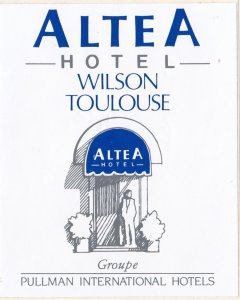 France Toulouse Altea Hotel Wilson Vintage Luggage Label sk3448