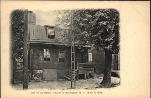 Burlington NJ The Oldest House c1905 Postcard