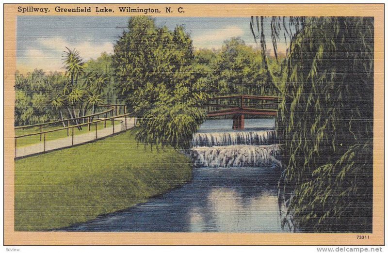 The Spillway, Greenfield Lake, Wilmington, North Carolina, PU-1942