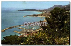 Menton Old Postcard Port Garavan The city and cAp martin