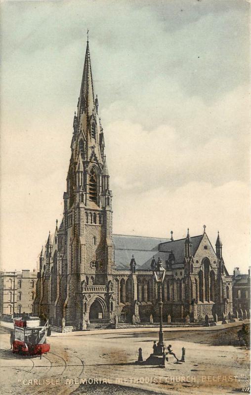 Vintage Postcard Carlisle Memorial Methodist Church Belfast Northern Ireland UK