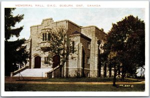 Postcard Guelph Ontario c1920s Memorial Hall OAC Wellington County