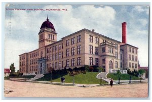 1909 South Division High School Campus Dirt Road Milwaukee Wisconsin WI Postcard