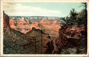 Bright Arrow Trail Vista Grand Canyon Arizona Fred Harvey Phostint Postcard L8