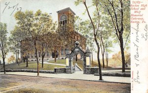 Easton High School, Wolf Memorial Gate-way Easton, Pennsylvania PA Postcard
