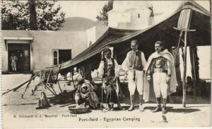 PC EGYPT, PORT SAID, EGYPTIAN CAMPING, Vintage Postcard (b39499)