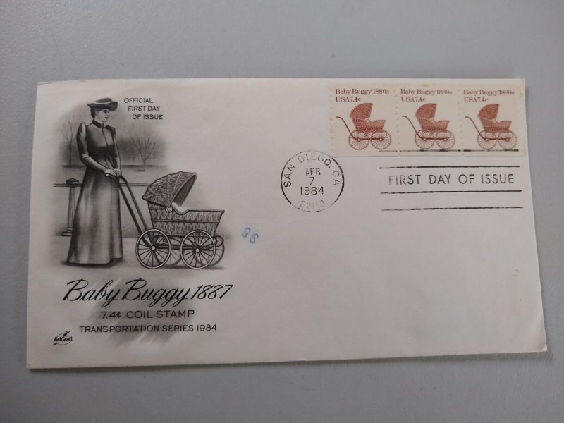 M-22743 Letter Cover Baby Buggy 1887 Transportation Series 1984
