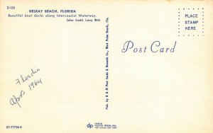 DELRAY BEACH FL FLORIDA~BEAUTIFUL BOAT DOCKS-INTERCOASTAL WATERWAY 1964 POSTCARD
