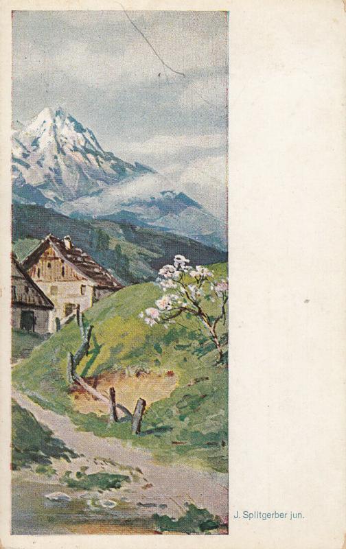 J. Splitgerber jun. alpine landscape early postcard