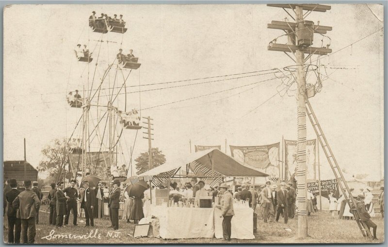 SOMERVILLE NJ AMUSEMENT PARK ANTIQUE REAL PHOTO POSTCARD RPPC