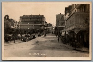 Postcard RPPC c1920s Belgium Philippeville Street View Hotel Foy Hotel De France