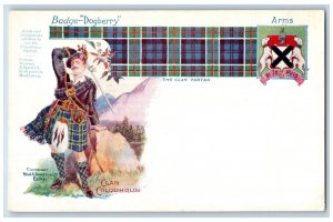 Signed Postcard Scotland Kilt Badge Dogberry Clan Colquhuon The Clan Tartan