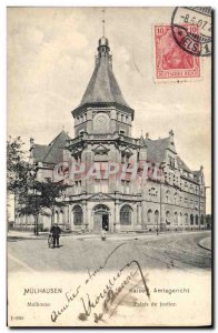 Old Postcard Mulhouse courthouse