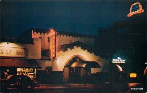 1940s Night Neon Brown Derby Hollywood Vine California Roberts postcard 13364