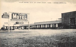 Colby Motel US 24 Highway East Colby Kansas postcard
