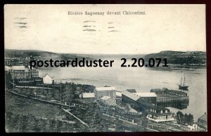 h3510 - CHICOUTIMI Quebec Postcard 1907 Saguenay River. Harbor by Cote