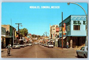 Nogales Sonora Mexico Postcard Scene in Obregon Avenue c1950’s Unposted