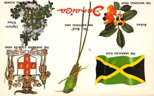 Jamaica Flag, Fruit, Bird, Coat of Arms, Flower Jamaica Unused 