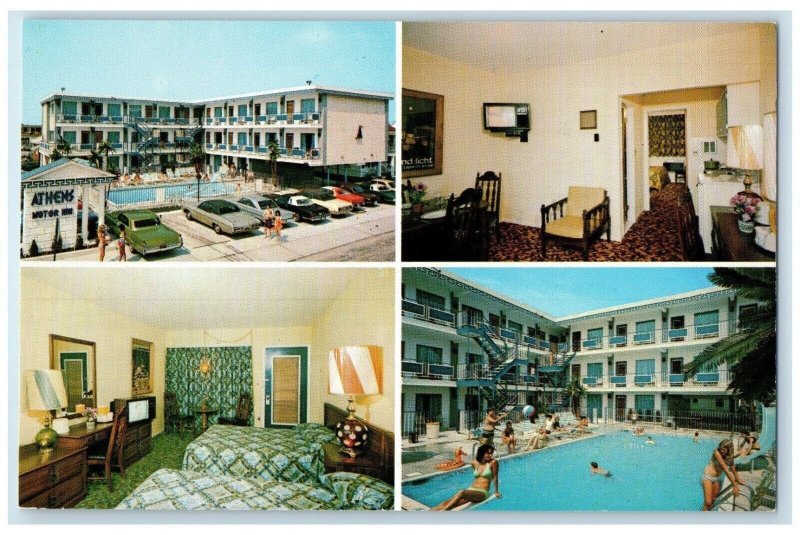 c1960's Athens Motor Inn Wildwood New Jersey NJ Multiview Vintage Postcard