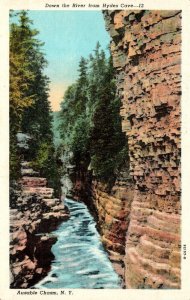 New York Ausable Chasm Looking Down The River From Hydes Cave Curteich