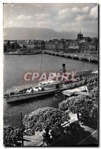 Postcard Modern Debarcadere Geneva Quai du Mont Blanc and the City