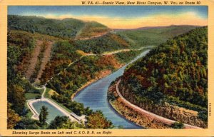 West Virginia New River Canyon On Route 60 Scenic View Curteich