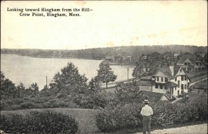 Hingham Massachusetts MA Crow Point c1920s-30s Postcard