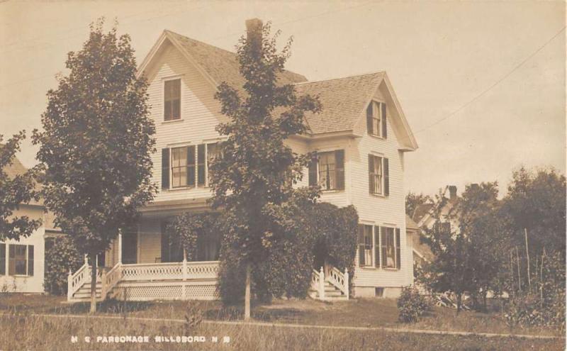 Hillsboro New Hampshire ME Parsonage Real Photo Antique Postcard K97069