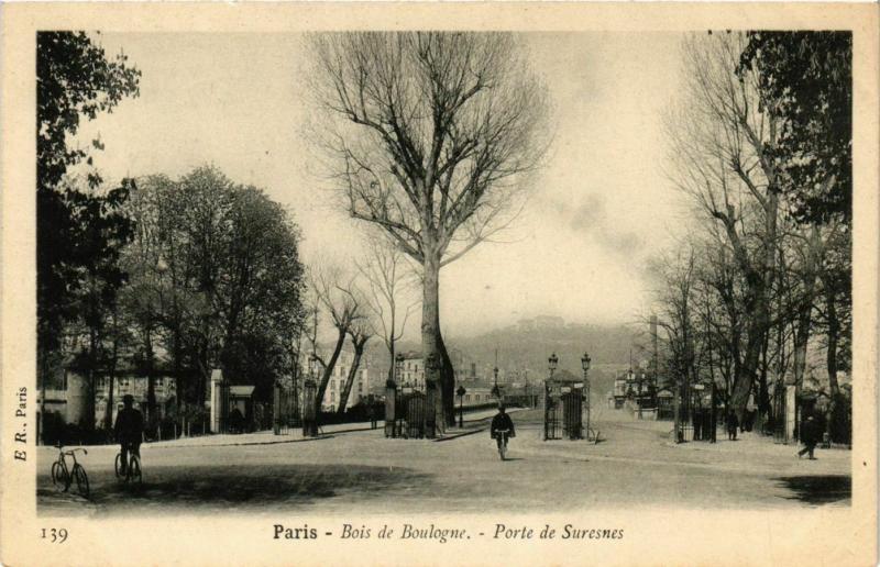 CPA PARIS 16e BOIS de BOULOGNE Porte de SURESNES ed. E.R (577232)