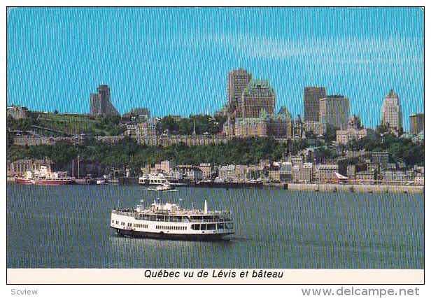 Steamship , Quebec vu de Levis et bateau , Canada , 60-80s