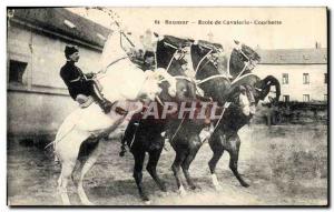 Old Postcard Horse Riding Equestrian Saumur Cavalry School Courbette