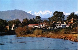 Nepal Kathmandu Pasupathinath Temple Ganesh Himal Mountain Vintage Postcard C195