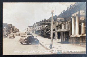 Mint Usa Real Picture Postcard Broadway Looking West Drumright OK