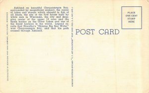 ASHLAND WISCONSINON BEAUTIFUL CHEQUAMEGON BAY1941 LARGE LETTER POSTCARD 
