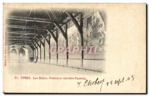 Belgie Belgium Ypres Old Postcard The halls Murals Pauwels