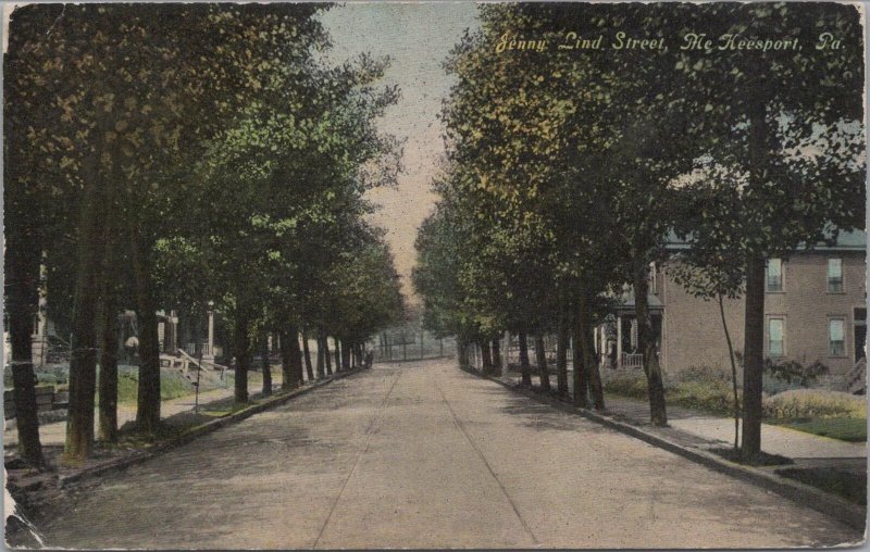 Postcard Jenny Lind Street McKeesport PA 1912